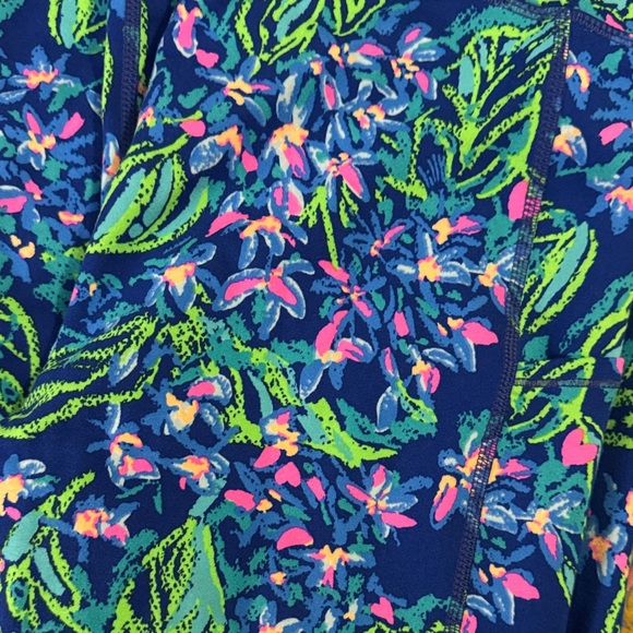 Lilly Pulitzer Luxletic Blue and Pink Leggings - Picture 3 of 4